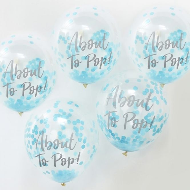 Hovedbilde Ballonger Confetti Babyshower Blå