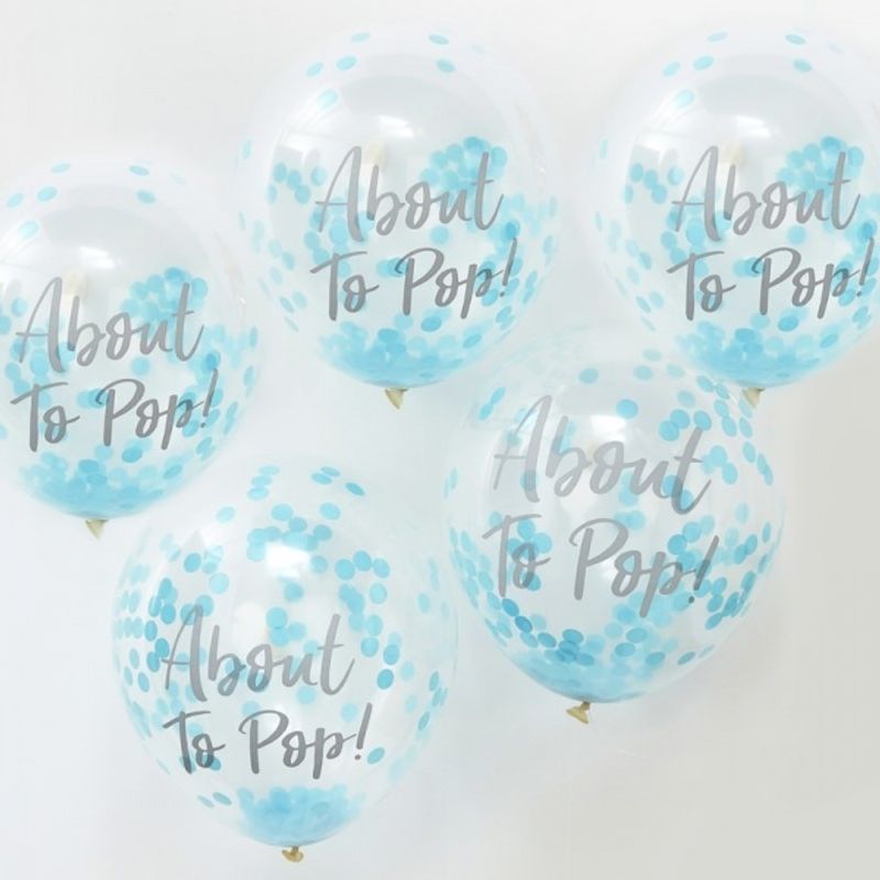 Ballonger Confetti Babyshower Blå