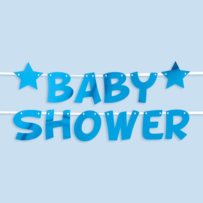 Little Star Blue Babyshower Banner 2,5m