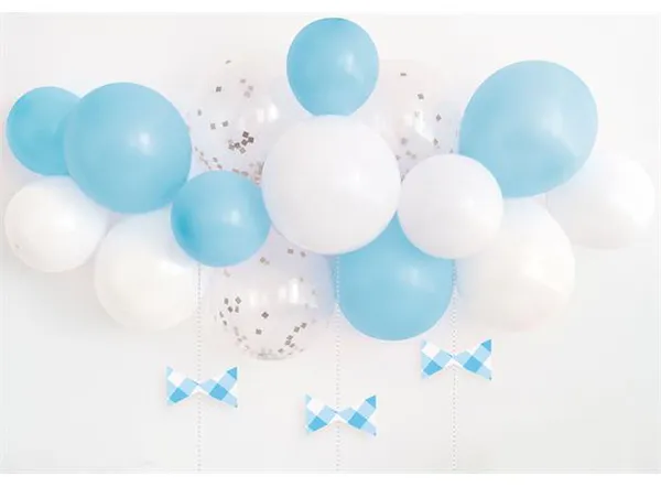 Hovedbilde Blå og hvit ballongbue med sløyfer 1 ...