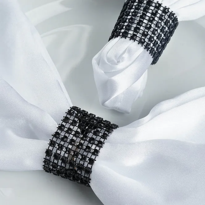 Hovedbilde Serviettringer Strass Sort 10 pk