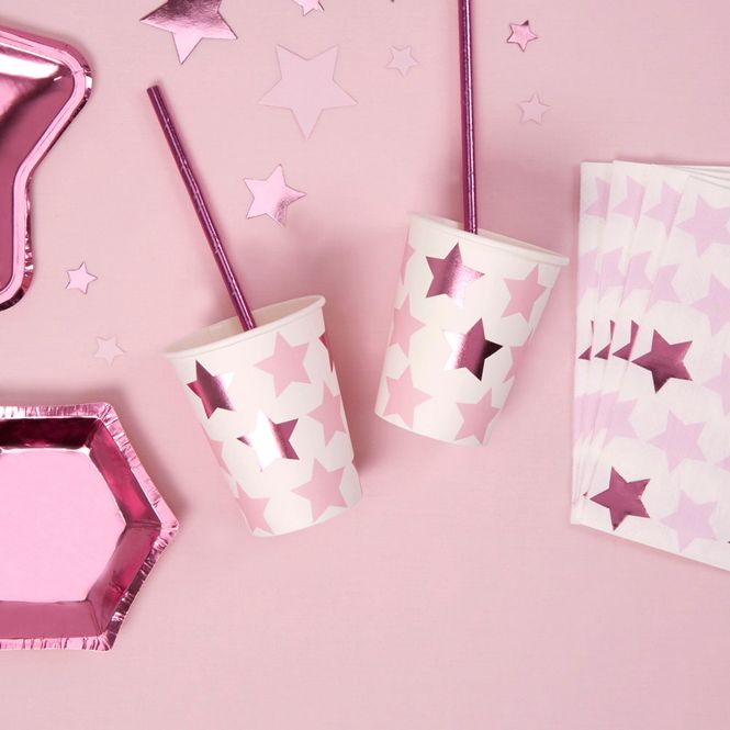 Hovedbilde Little Star Pink Pappkrus 8-pk