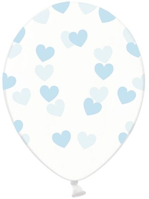 Hovedbilde Ballonger Hjerter Klar/Lysblå 6-pk