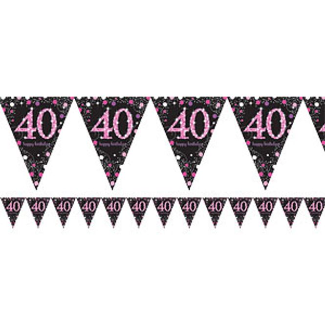 Hovedbilde Vimpler 40-år Pink Sort