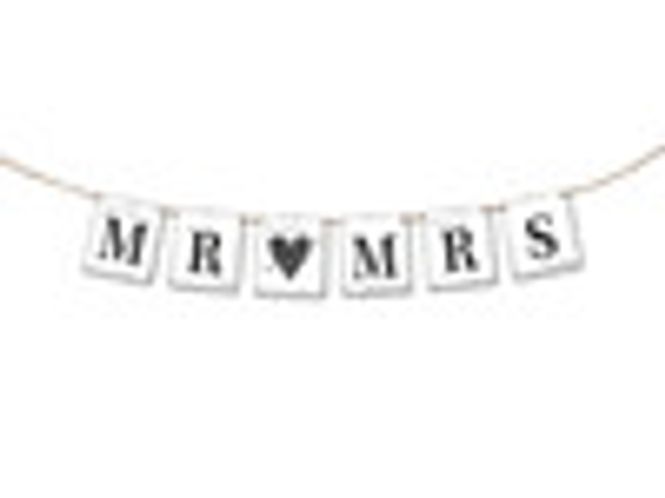 Hovedbilde Banner Til Bil Mr/Mrs 77cm