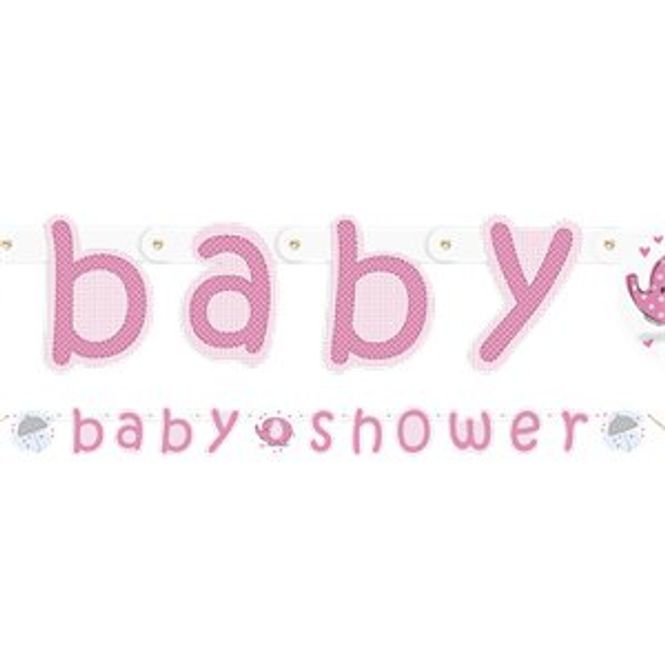 Hovedbilde Rosa Elefant Banner Babyshower