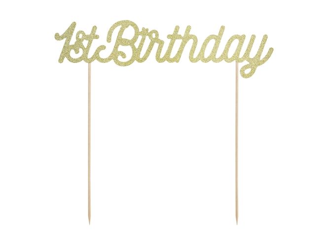 Hovedbilde Kaketopp 1St Birthday Gull Glitter
