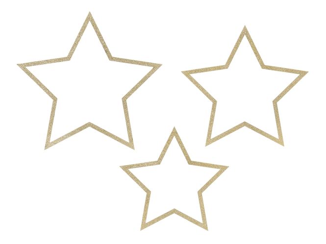 Hovedbilde Hengende Dekorasjoner Stjerner Mix 3pk