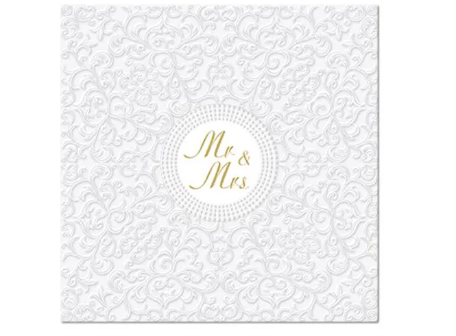 Hovedbilde Servietter Mr&Mrs Lunsj 20-pk