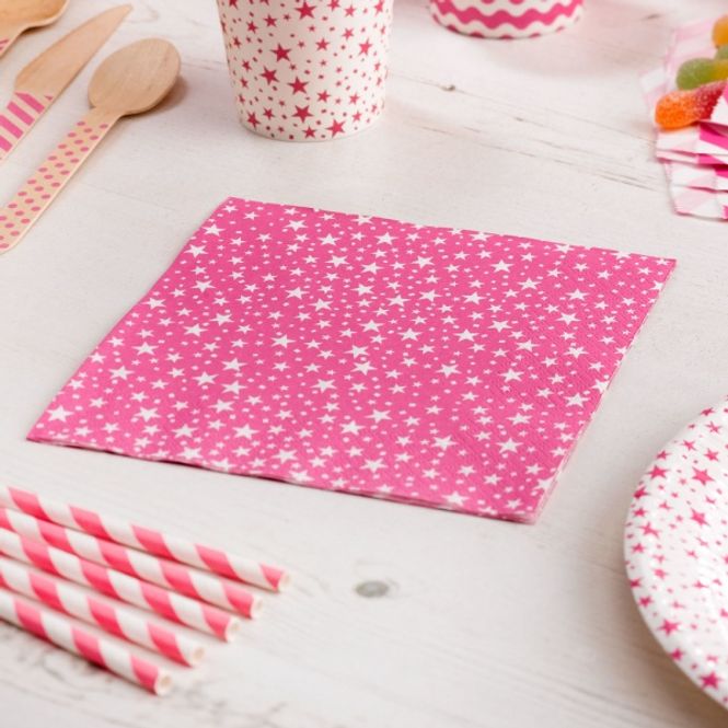 Hovedbilde Stars Pink Servietter 20-pk