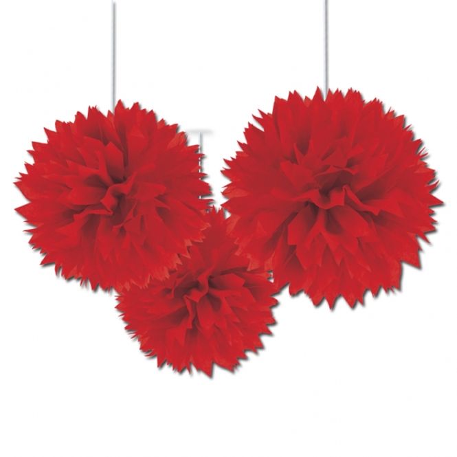 Hovedbilde Pom Poms Rød 3-pk