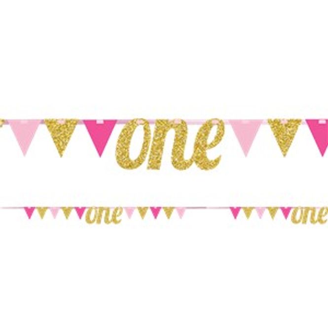 Hovedbilde Banner 1st Rosa, Pink og Gull