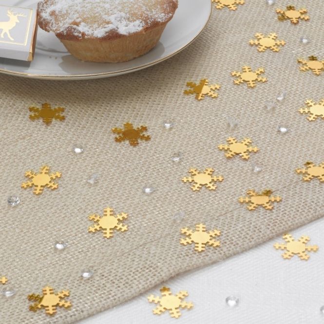 Hovedbilde Confetti snøkrystall og diamanter gull