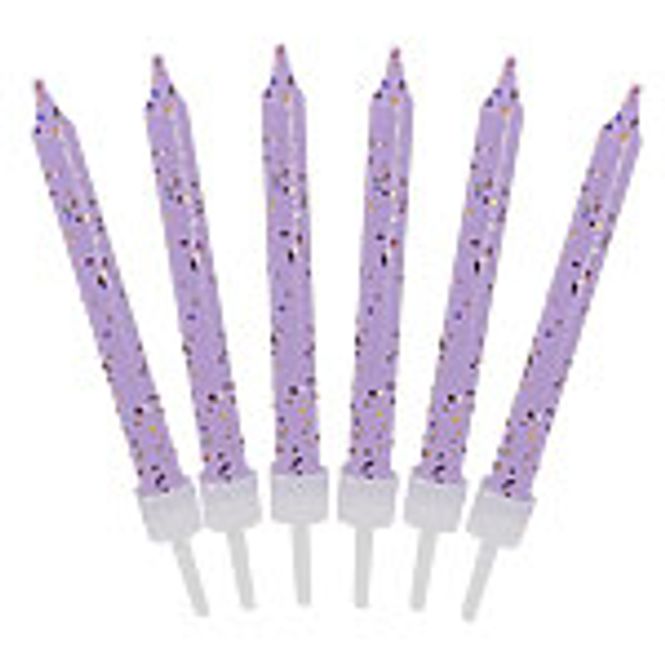 Hovedbilde Kakelys Glitter Lys Lilla 12-pk