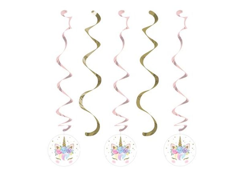 Enhjørning Baby Hengende Swirls 5stk