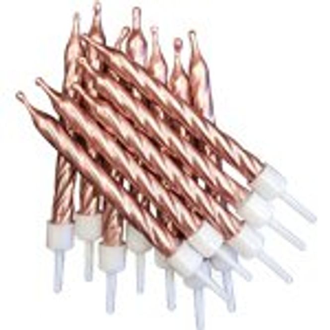 Hovedbilde Kakelys Twist RoseGull 12-pk