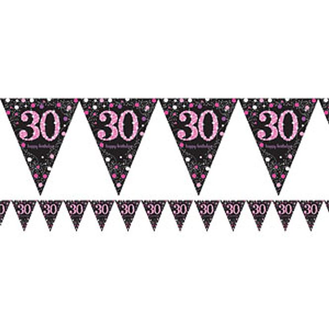 Hovedbilde Vimpler 30-år Pink Sort