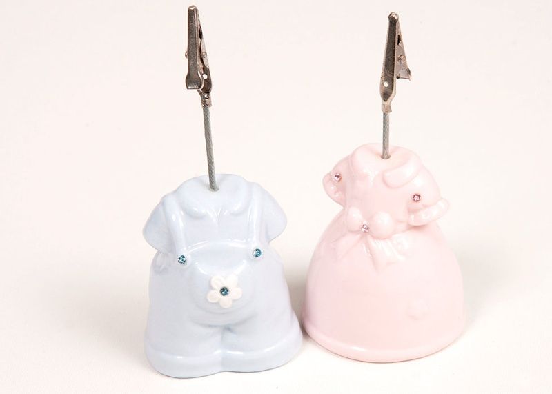 Bordkortholder Baby Rosa og Babyblå