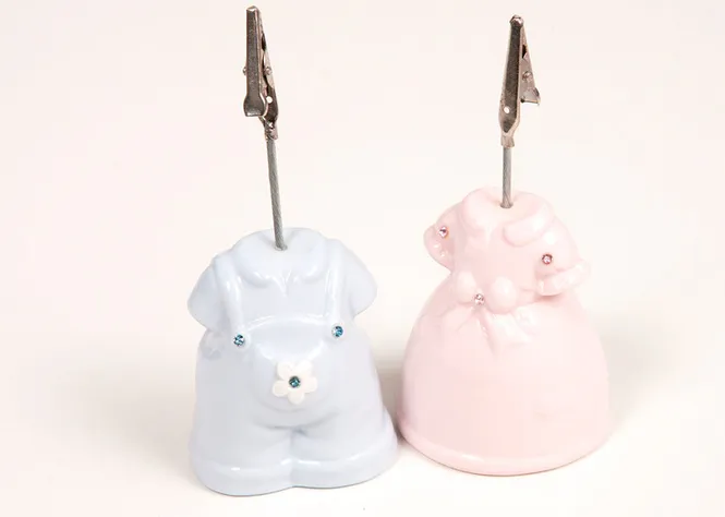 Hovedbilde Bordkortholder Baby Rosa og Babyblå