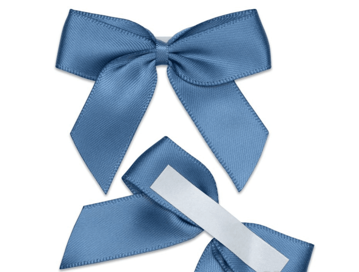 Satengsløyfe selvklebende Røykblå 12 pk