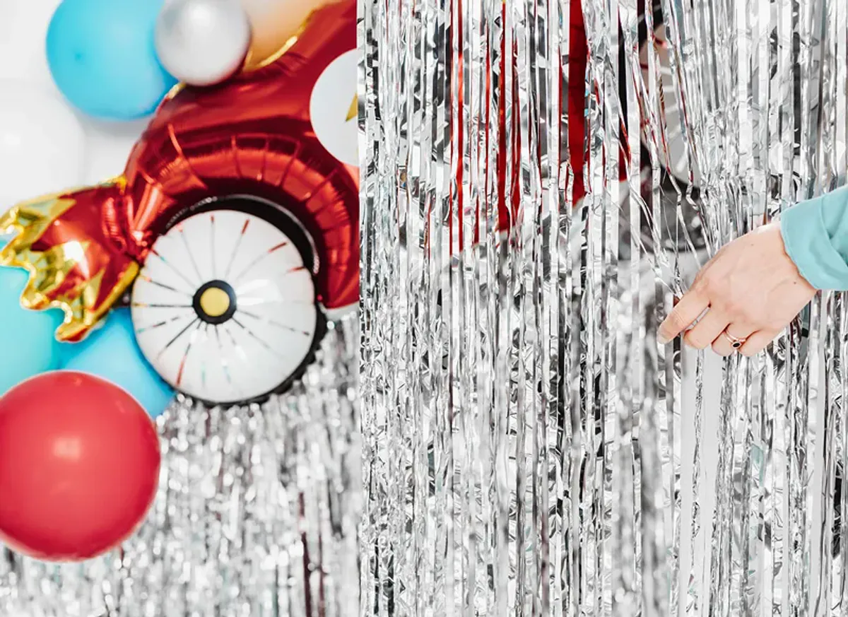 Party curtain sølv 100x200