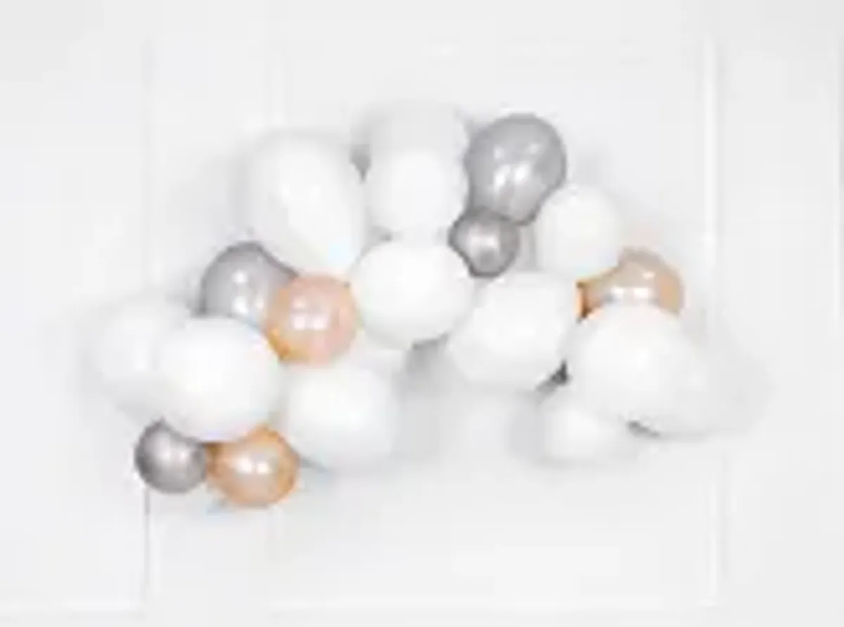 Ballonger E sølv Metallic 12cm 10-pk 