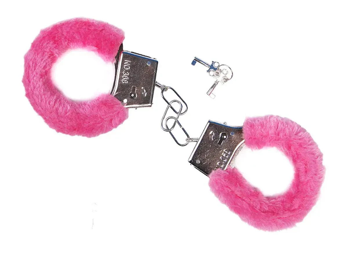 Håndjern med pels rosa
