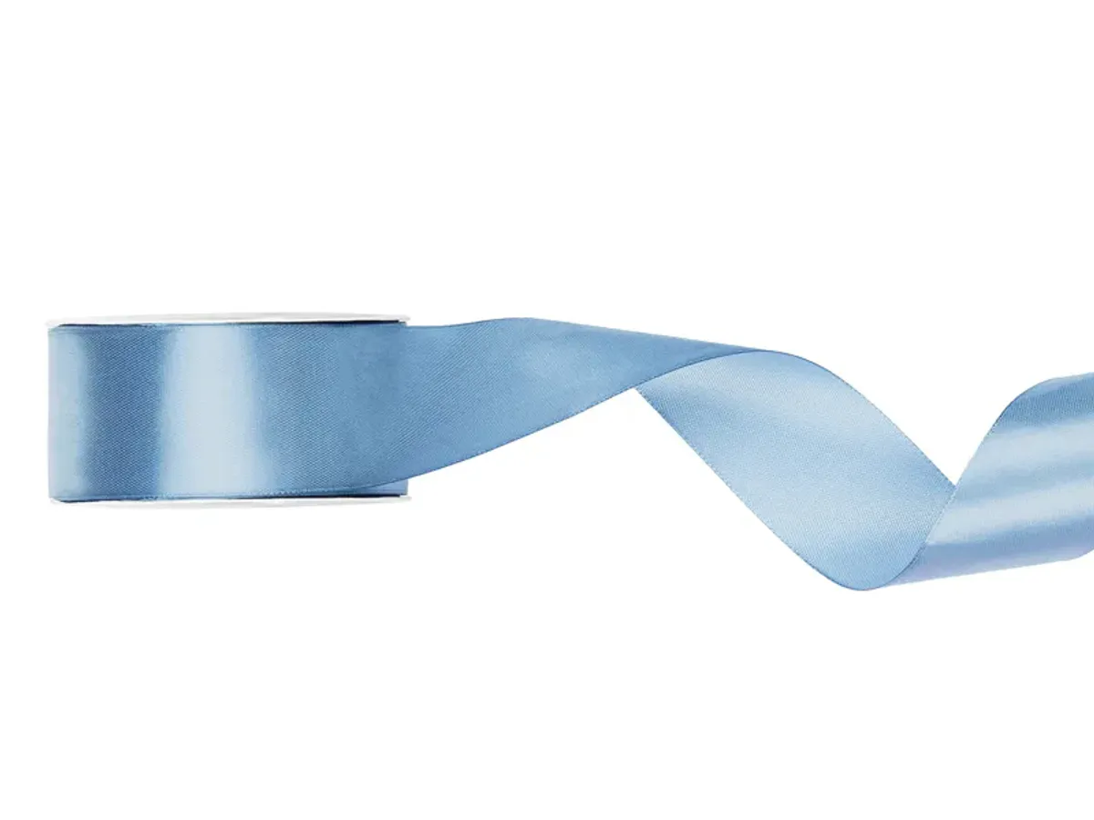 Satengbånd misty blue 2,5cm 25m